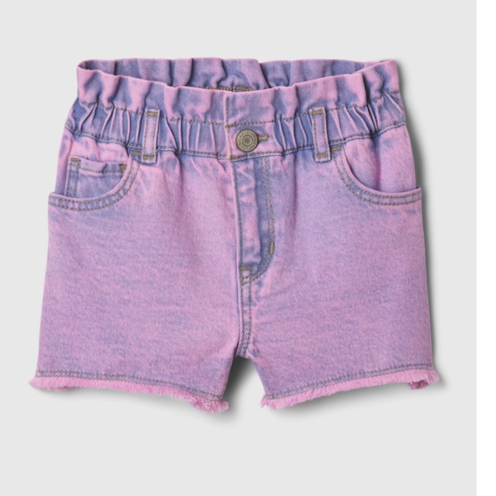 Baby Just Like Mom Ruffle Denim Shorts in pink 18-24 months